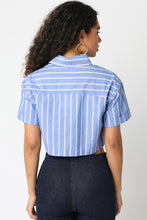 Load image into Gallery viewer, Jayde Stripe Cropped Shirt