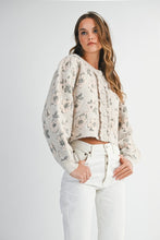 Load image into Gallery viewer, Floral Jacquard Knit Button Down Cardigan