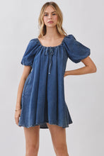Load image into Gallery viewer, Denim Puff Sleeve Dress