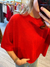 Load image into Gallery viewer, Soft Knit Cropped Sweater Top, Red