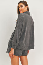 Load image into Gallery viewer, Cowl Neck Drawstring Top, Charcoal
