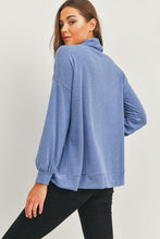 Load image into Gallery viewer, Cowl Neck Drawstring Top, Denim Blue
