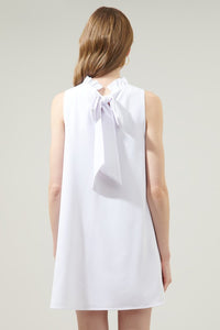 Benson Mock Neck Dress, White