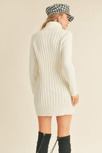 Load image into Gallery viewer, Turtleneck Sweater Dress, Ivory
