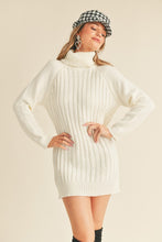 Load image into Gallery viewer, Turtleneck Sweater Dress, Ivory
