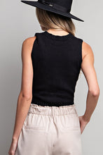 Load image into Gallery viewer, Cropped Knit Tank, Black

