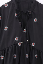 Load image into Gallery viewer, Floral Embroidered Long Sleeve Dress, Black
