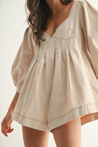 Winnie Romper, Beige