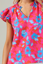 Load image into Gallery viewer, Wild Floral Top, Fuchsia
