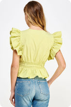 Load image into Gallery viewer, Lime Sherbet Peplum Top, Lime
