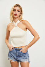 Load image into Gallery viewer, Willow Halter Neck Knit Top, Cream
