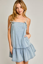 Load image into Gallery viewer, Tiered Denim Dress, Blue
