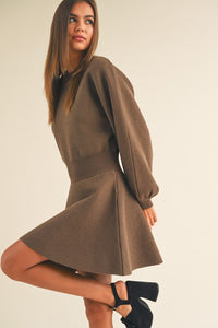 Davi Sweater Dress, Mocha