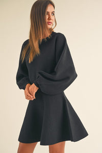 Davi Sweater Dress, Black