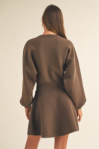 Davi Sweater Dress, Mocha