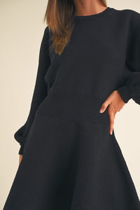 Davi Sweater Dress, Black