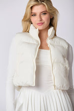 Load image into Gallery viewer, Cropped Puffer Vest, Cream
