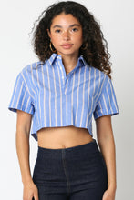 Load image into Gallery viewer, Jayde Stripe Cropped Shirt
