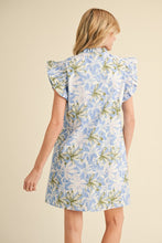 Load image into Gallery viewer, Ruffled Sleeve Floral Dress, Blue
