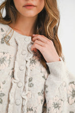 Load image into Gallery viewer, Floral Jacquard Knit Button Down Cardigan
