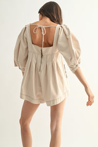 Winnie Romper, Beige