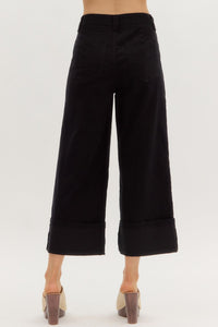Cropped Wide Leg, Black