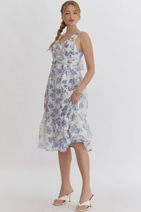 Olivia Floral Dress, Blueberry