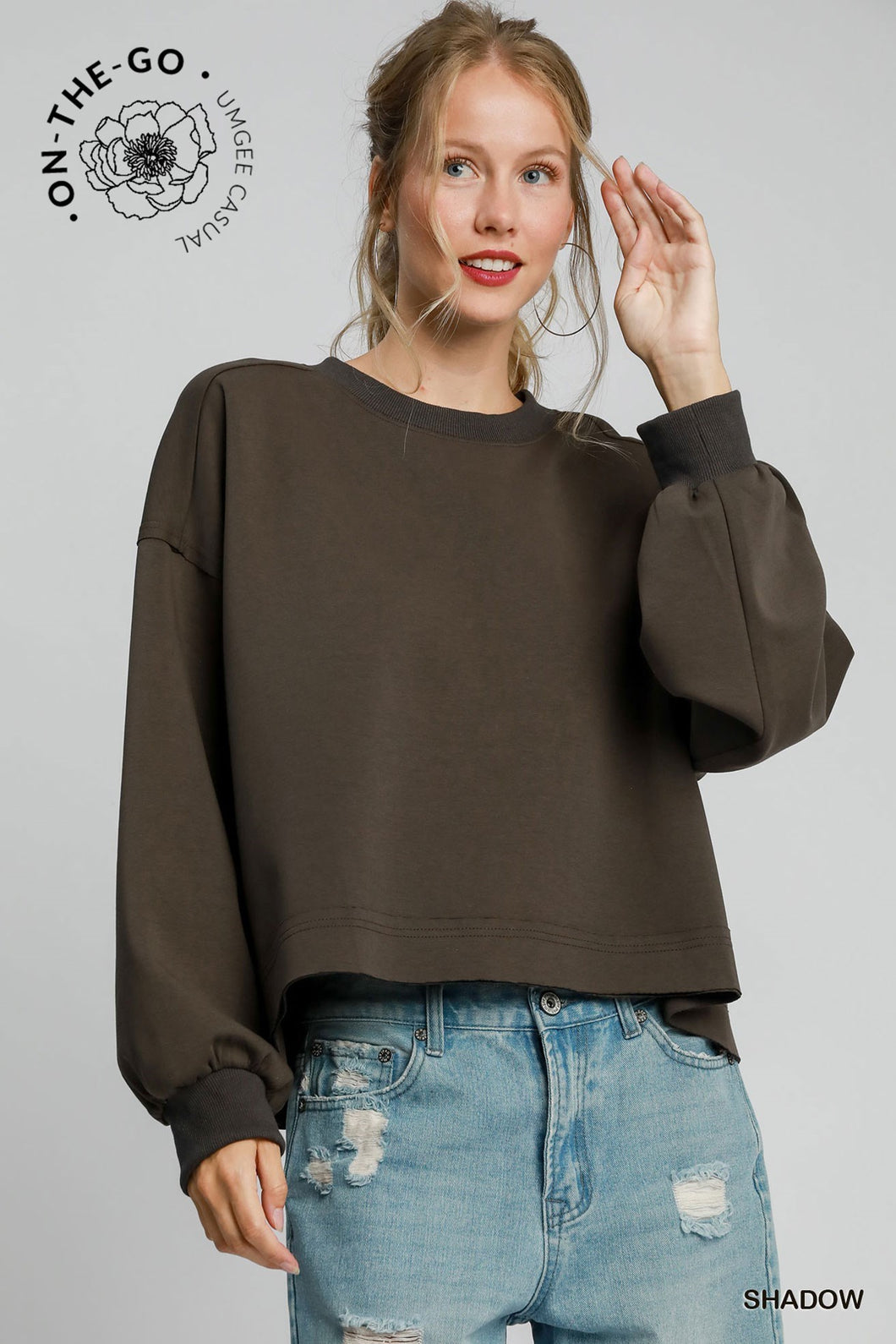 Luxeknit Crewneck Top, Shadow