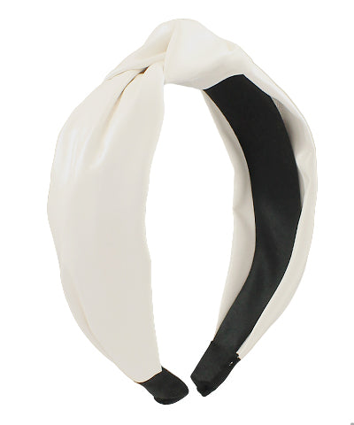 White Leather Headband