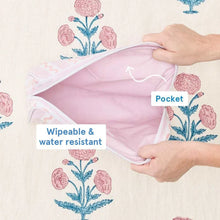 Load image into Gallery viewer, Toiletry Bag, Pink/Coral Stripe Large
