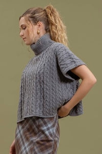 Cableknit Turtleneck Sweater,