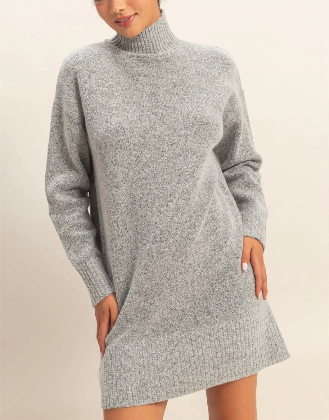 High Neck Sweater Dress