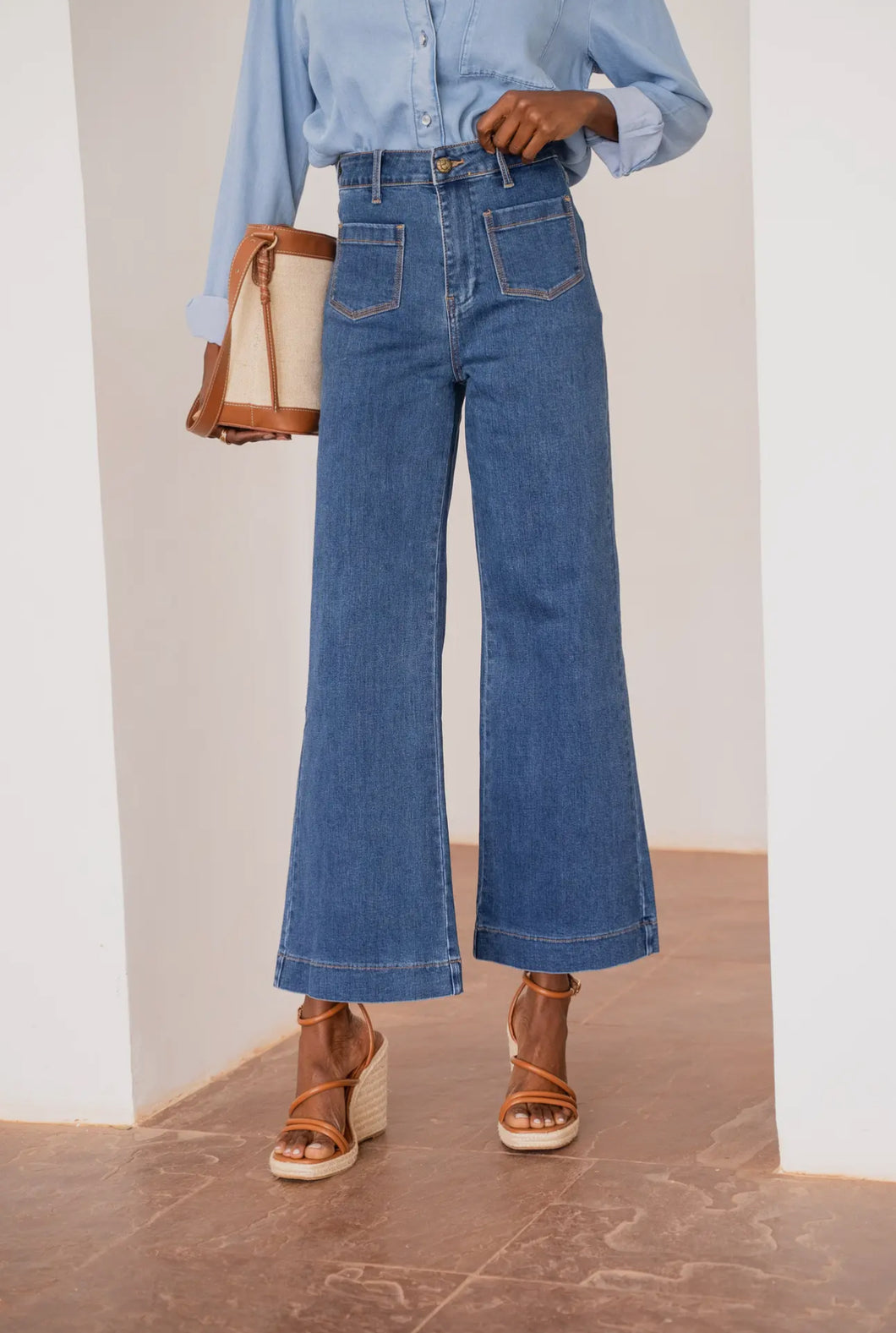 Gabby Wide Jeans, Dark Denim