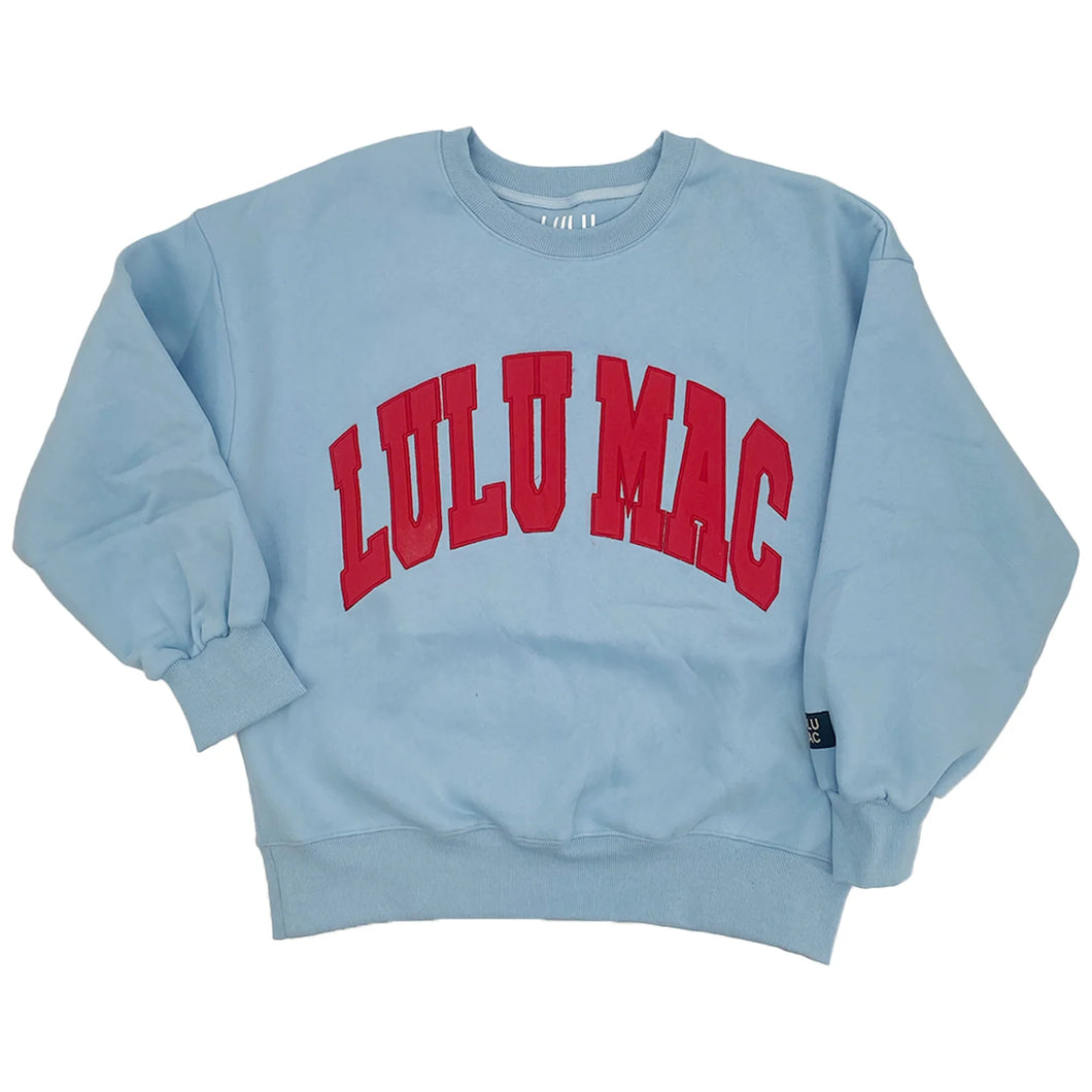 Lulu Mac Sweatshirt, Light Blue/Red