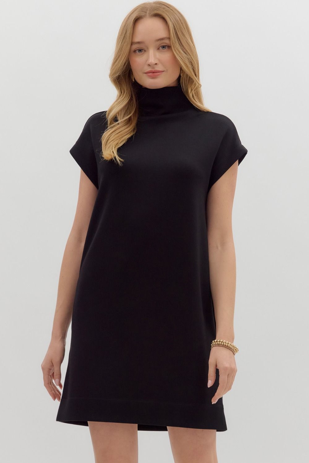 Black Mock Neck Dress
