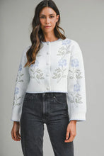 Load image into Gallery viewer, Floral Scalloped Sweater, Blue
