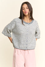Load image into Gallery viewer, Striped Button Down Sweater, Grey
