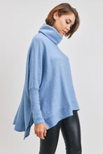 Load image into Gallery viewer, Brushed Cowl Turtle Neck Top, Blue
