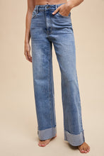 Load image into Gallery viewer, Cuffed High Rise Straight Jeans
