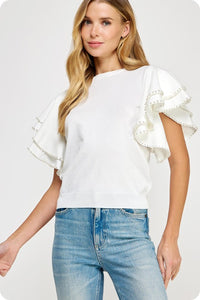 Piper Pearl Top, Off White