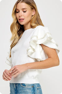 Piper Pearl Top, Off White