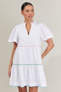 Candace Tiered Dress, White