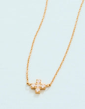 Load image into Gallery viewer, Mini Cross Necklace 16"
