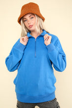 Load image into Gallery viewer, Basic Half Zip Pullover, Blue
