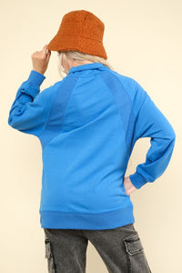 Basic Half Zip Pullover, Blue