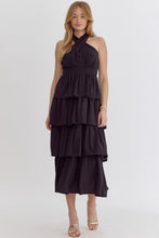 Load image into Gallery viewer, Tiered To Perfection Halter Dress, Black
