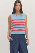Load image into Gallery viewer, Sleeveless Striped Sweater Top
