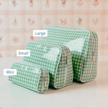 Load image into Gallery viewer, Toiletry Bag, Green Gingham Large
