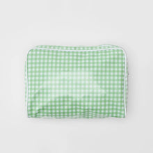 Load image into Gallery viewer, Toiletry Bag, Green Gingham Large
