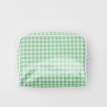 Load image into Gallery viewer, Toiletry Bag, Green Gingham Large
